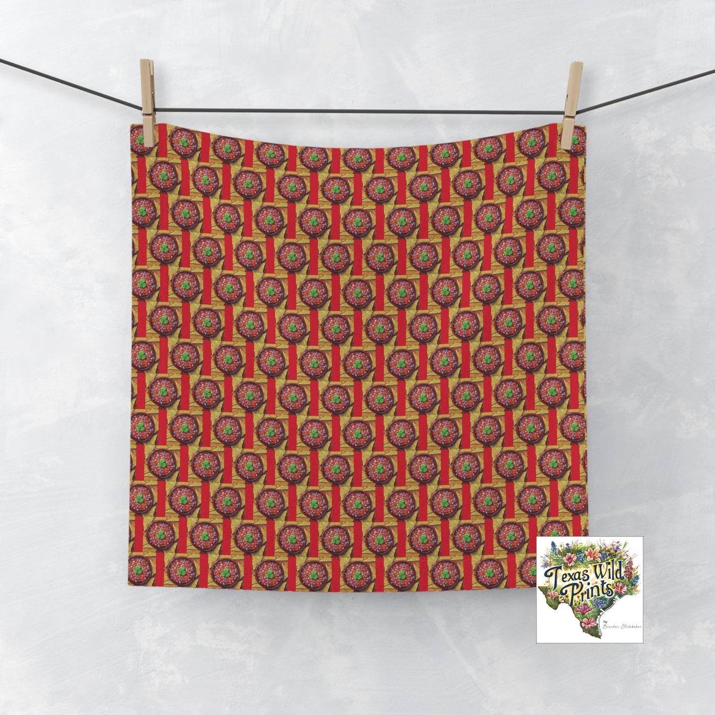 Novelty Salsa Chips Print Wash Cloth Small Food Pattern Towel Gift Taco Night Kitchen Bath Decor 13x13 Inch Fiesta Southwest Style Funky Quirky Present