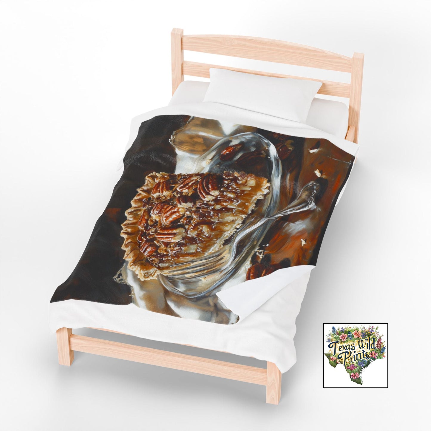 Cozy Pecan Pie Print Throw Blanket Southwest Art Print Plush Decor Gift Small Large Size Rustic Minimalist Holiday Accent