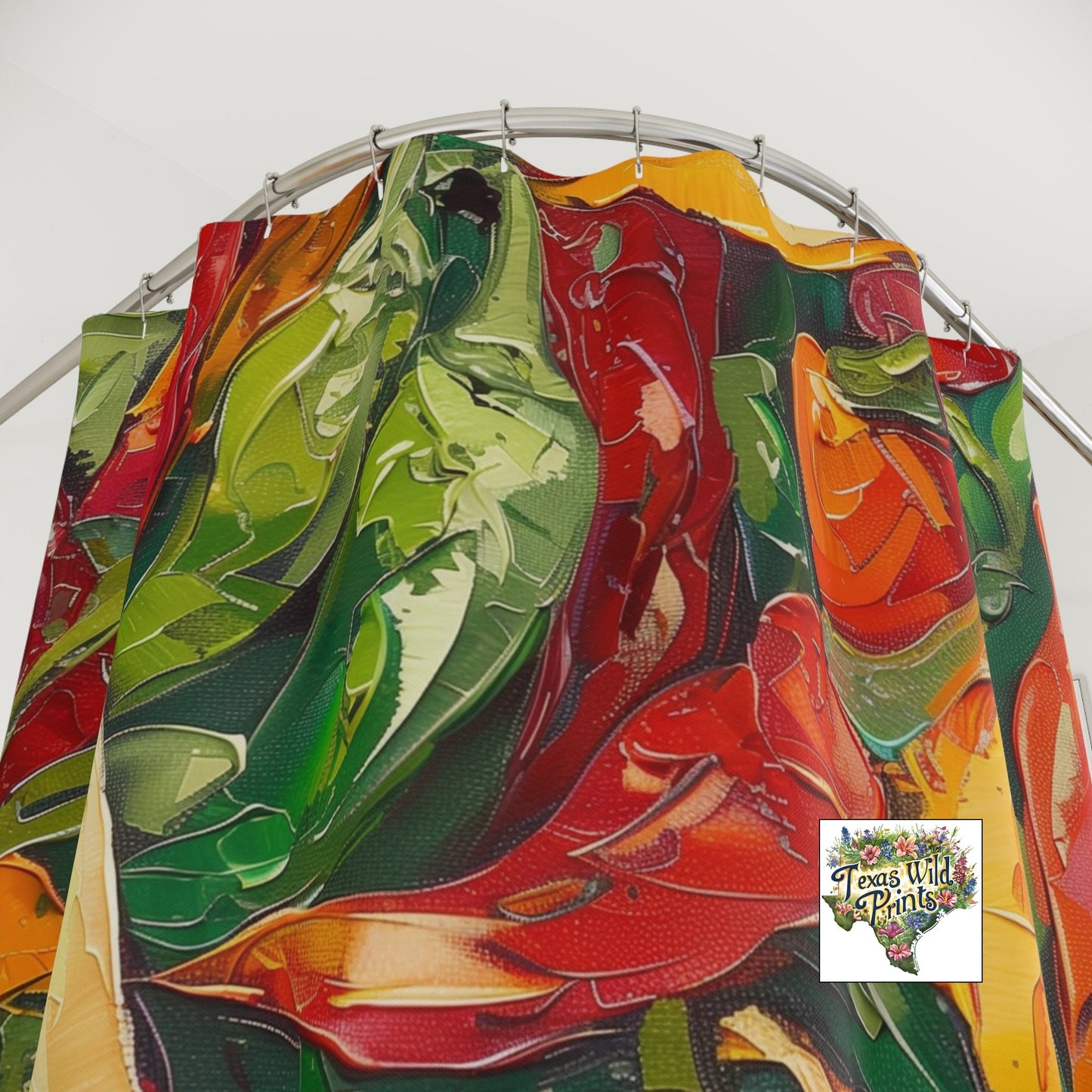 Rideau de douche Jalapeño | Durable | 71"x74" | Décor amusant