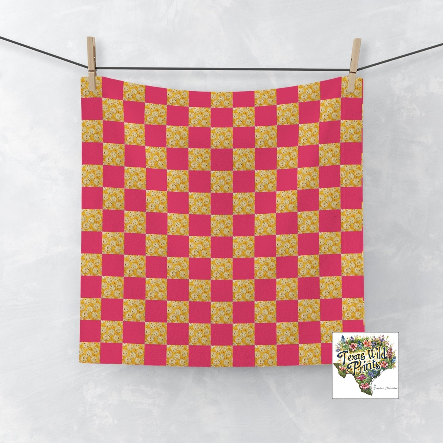 Yellow Tortilla Gingham Washcloth Funky Eclectic Guest Towel 13x13 Unique Food Pattern Decor Best Birthday Gift for Girlfriend Novelty Kitchen