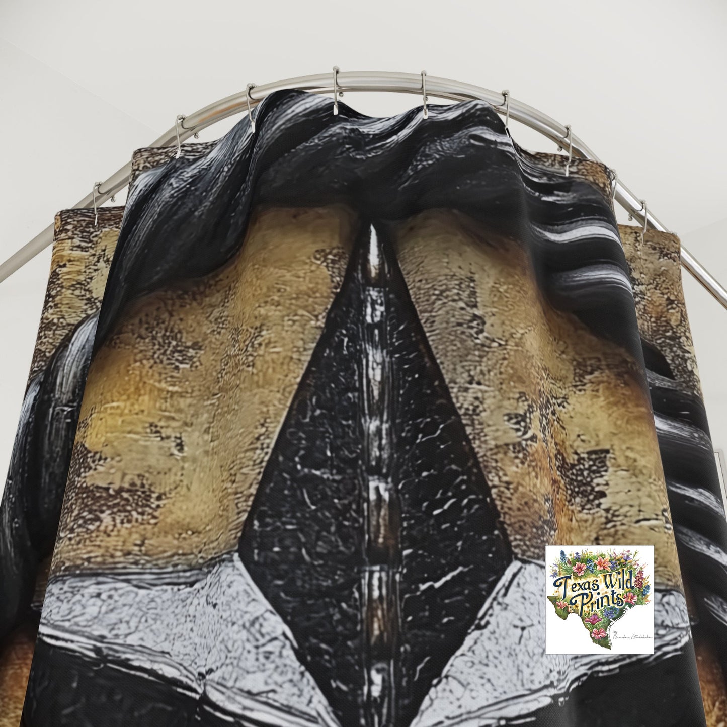 Crocodile Embossed Lone Star Shower Curtain Gunmetal Texas Pride 71x74 Vintage Rustic Southwestern Bathroom Accent Southern Country Decor