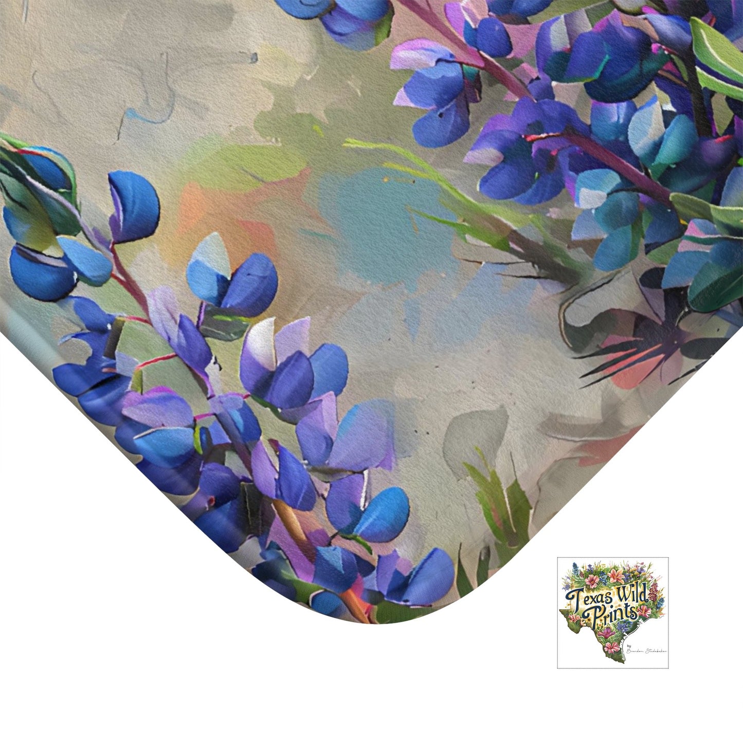 True Bluebonnet Texas Wildflower Print Bath Mat | Premium | Memory Foam Microfiber | Rustic Country Home Decor | 24”x17” or 34”x21” |