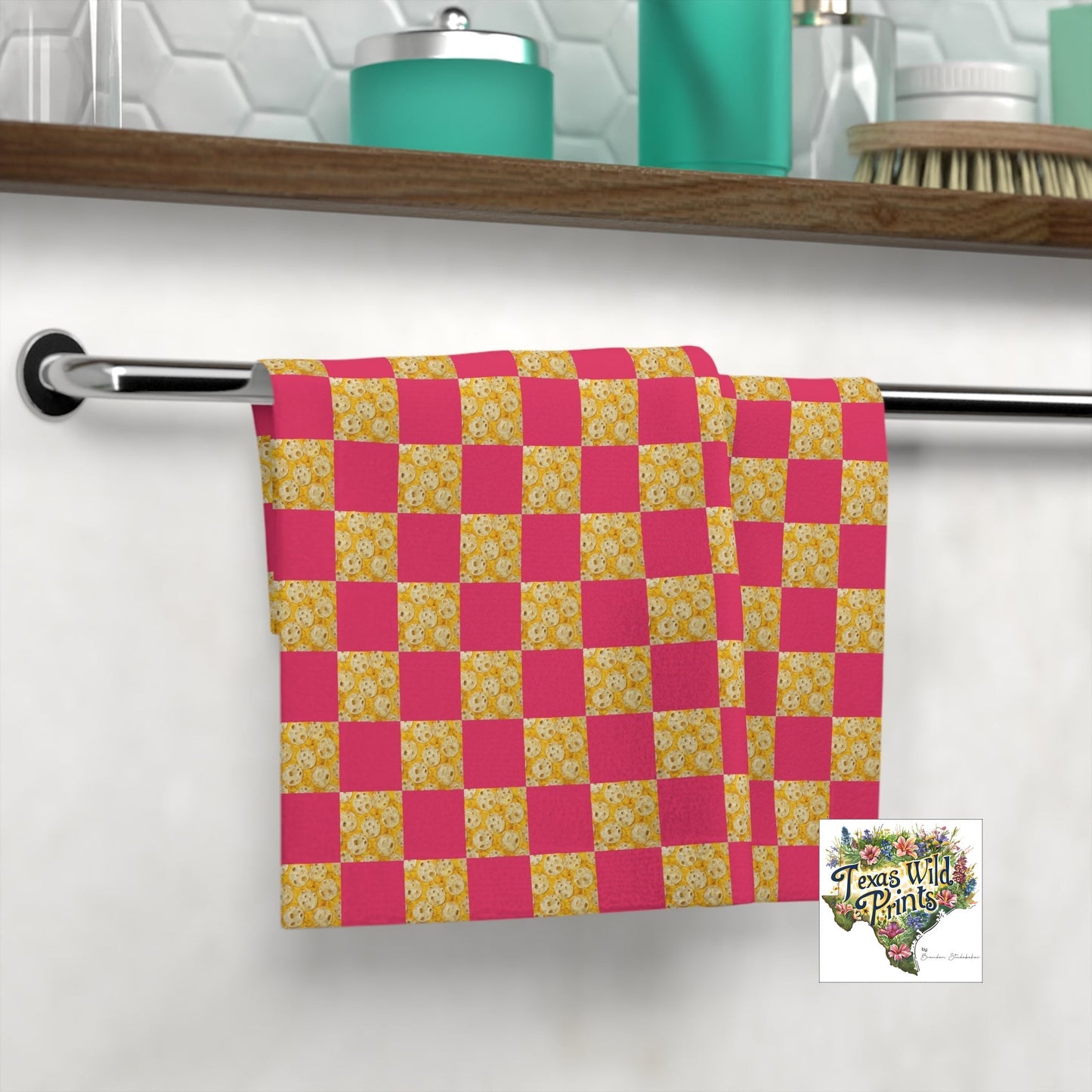 Yellow Tortilla Gingham Washcloth Funky Eclectic Guest Towel 13x13 Unique Food Pattern Decor Best Birthday Gift for Girlfriend Novelty Kitchen