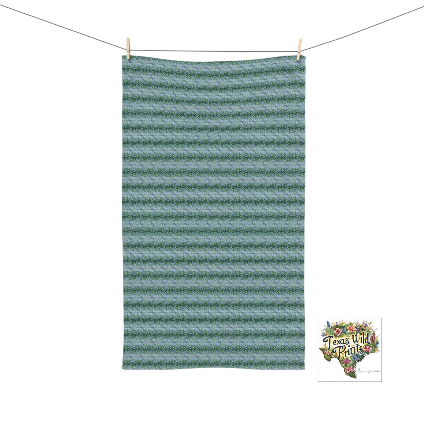 Rustic Blue Mistflower Pattern Hand Towel Floral Bathroom Decor 16x28 Texas Wildflowers Farmhouse Country Style French Country Home Accent