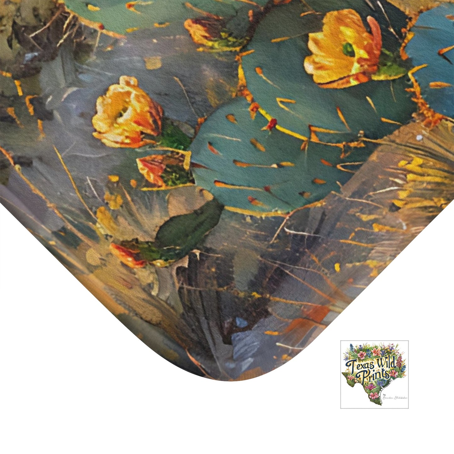 Small Large Prickly Pear Landscape Bath Mat Rustic Western Landscape Decor Farmhouse Bathroom Accent Gifts that Inspire Beauty