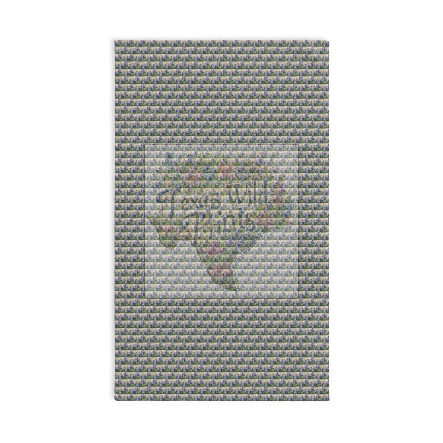 Royal Bluebonnet Bushel Floral Print Hand Towel | Premium | 71”x74” | Texas Wildflowers | Victorian Inspired