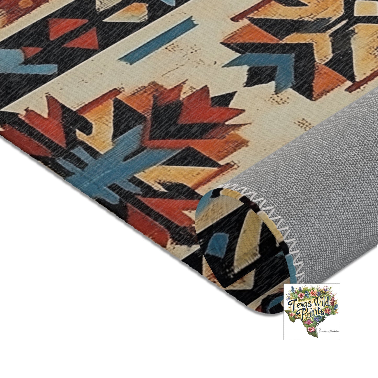 Small Southwestern Geometric Entryway Rug Earth Wisdom Tribal Inspired Pattern Rustic Santa Fe Decor Various Sizes Boho Home Gift