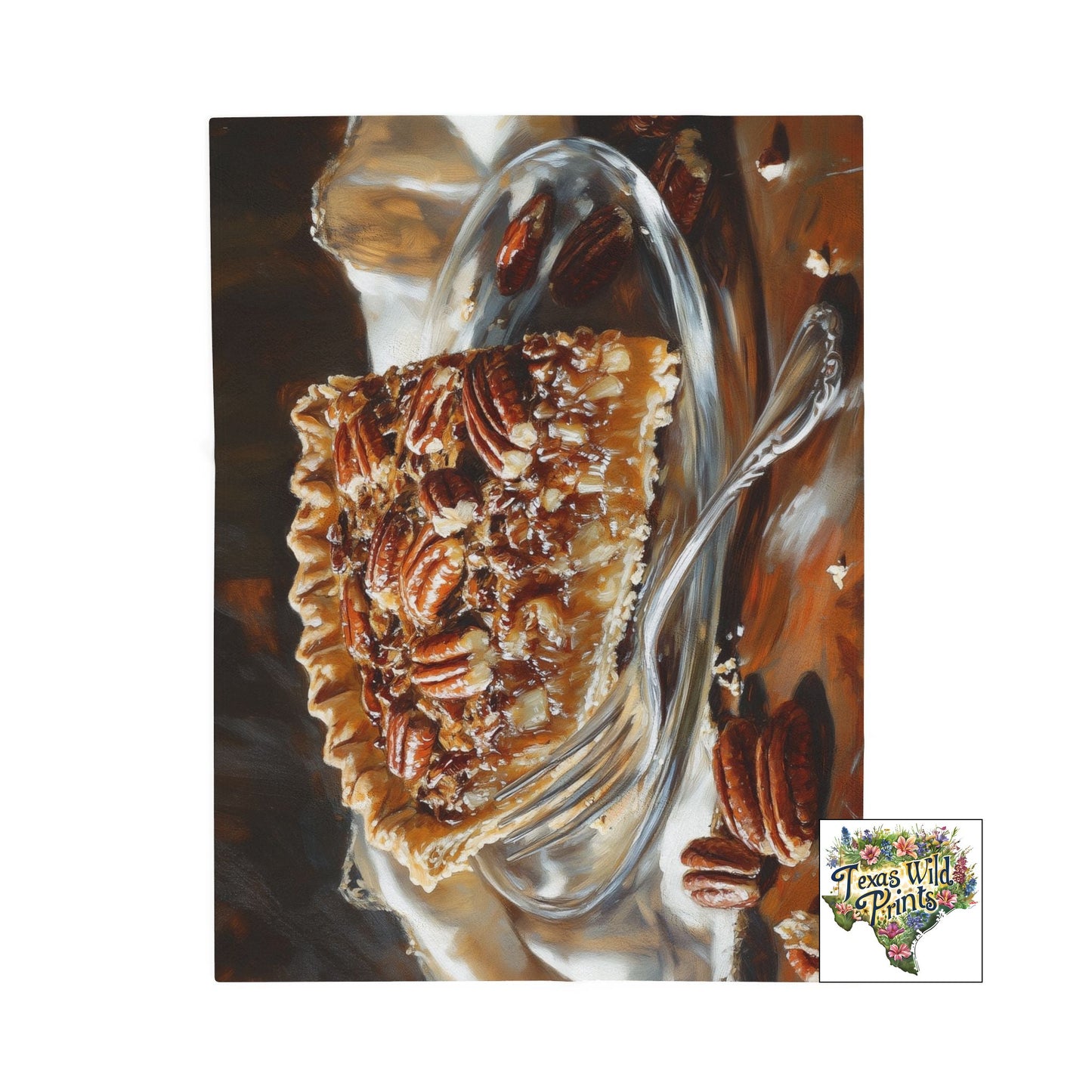 Cozy Pecan Pie Print Throw Blanket Southwest Art Print Plush Decor Gift Small Large Size Rustic Minimalist Holiday Accent