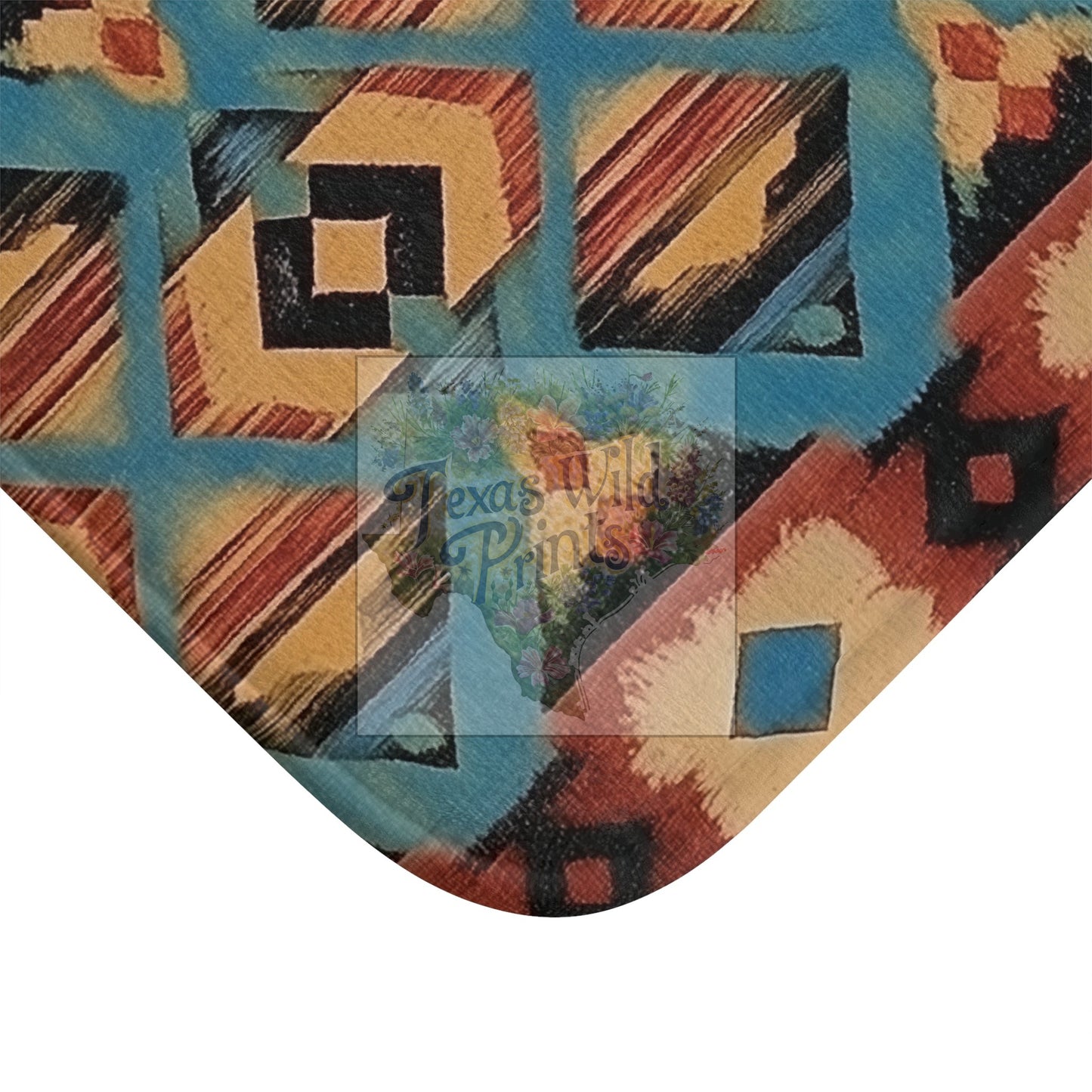 Tribal Geometric Bath Mat Vibrant Decor Rustic Southwestern Bathroom Memory Foam Microfiber Non-Slip Unique Geometric Gift