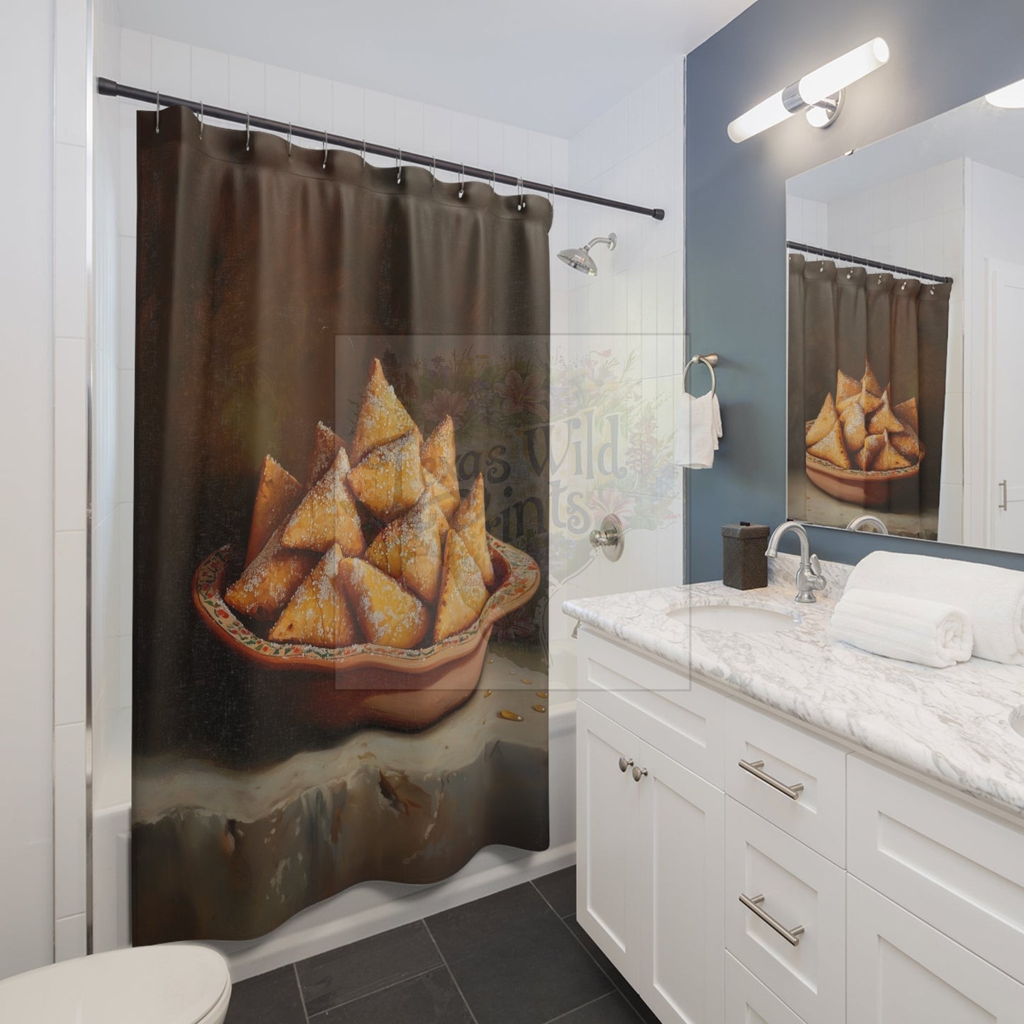 Rideau de douche Sopapilla | Art culinaire | Cadeau unique | 74"x71"