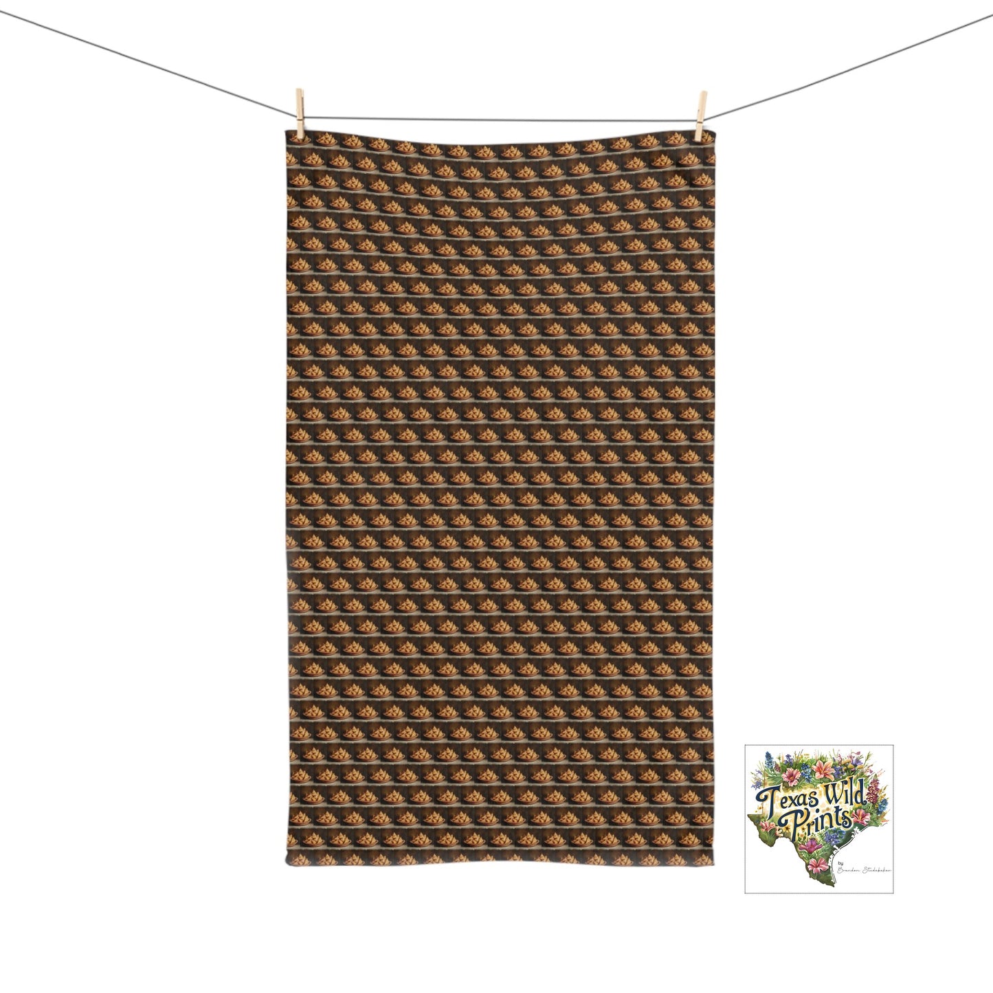 Sopapilla Dessert Mini Pattern Hand Towel Southwestern Kitchen Decor 16x28 Inch Food Art Towel New Mexican Heritage Treat Unique Culinary Gift