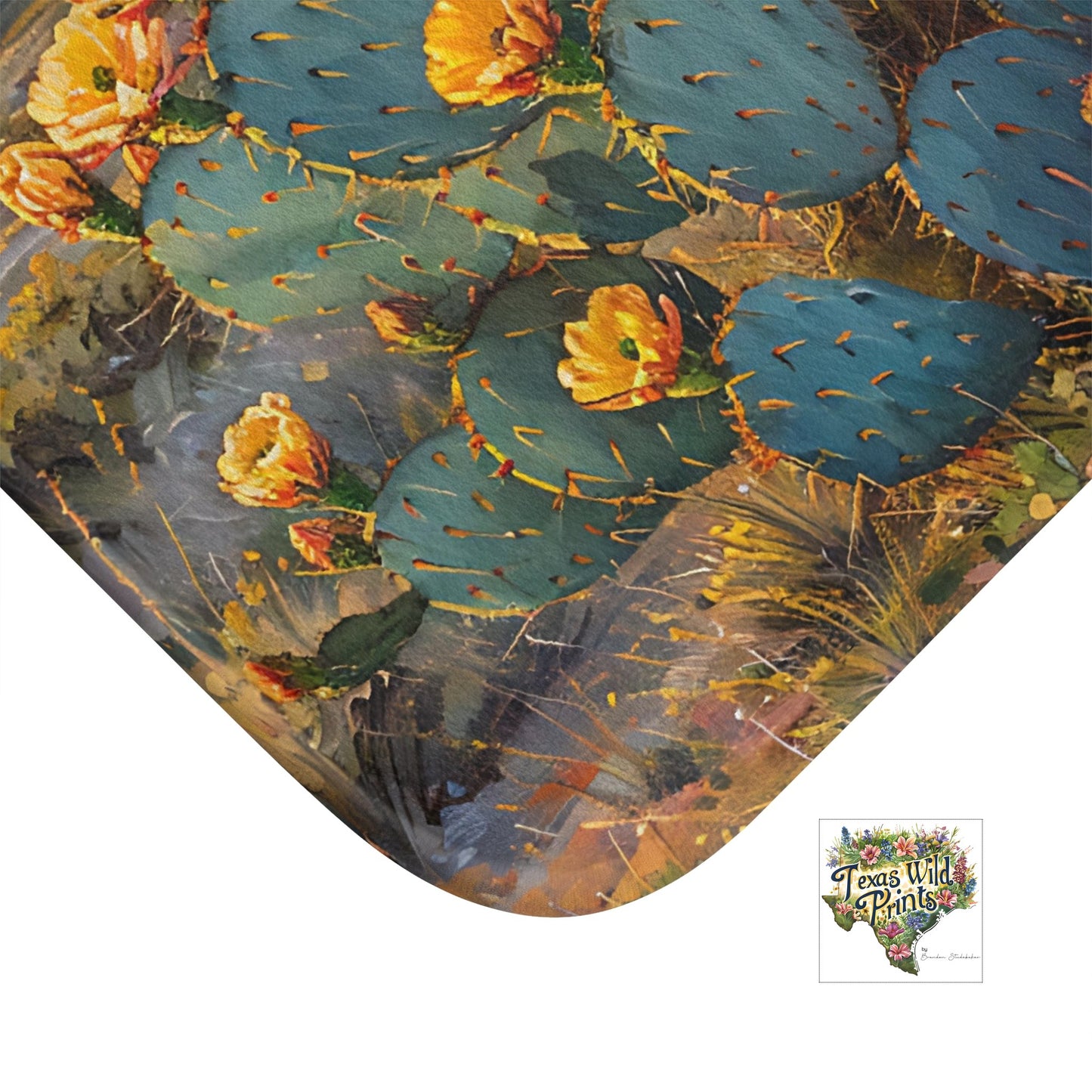 Small Large Prickly Pear Landscape Bath Mat Rustic Western Landscape Decor Farmhouse Bathroom Accent Gifts that Inspire Beauty
