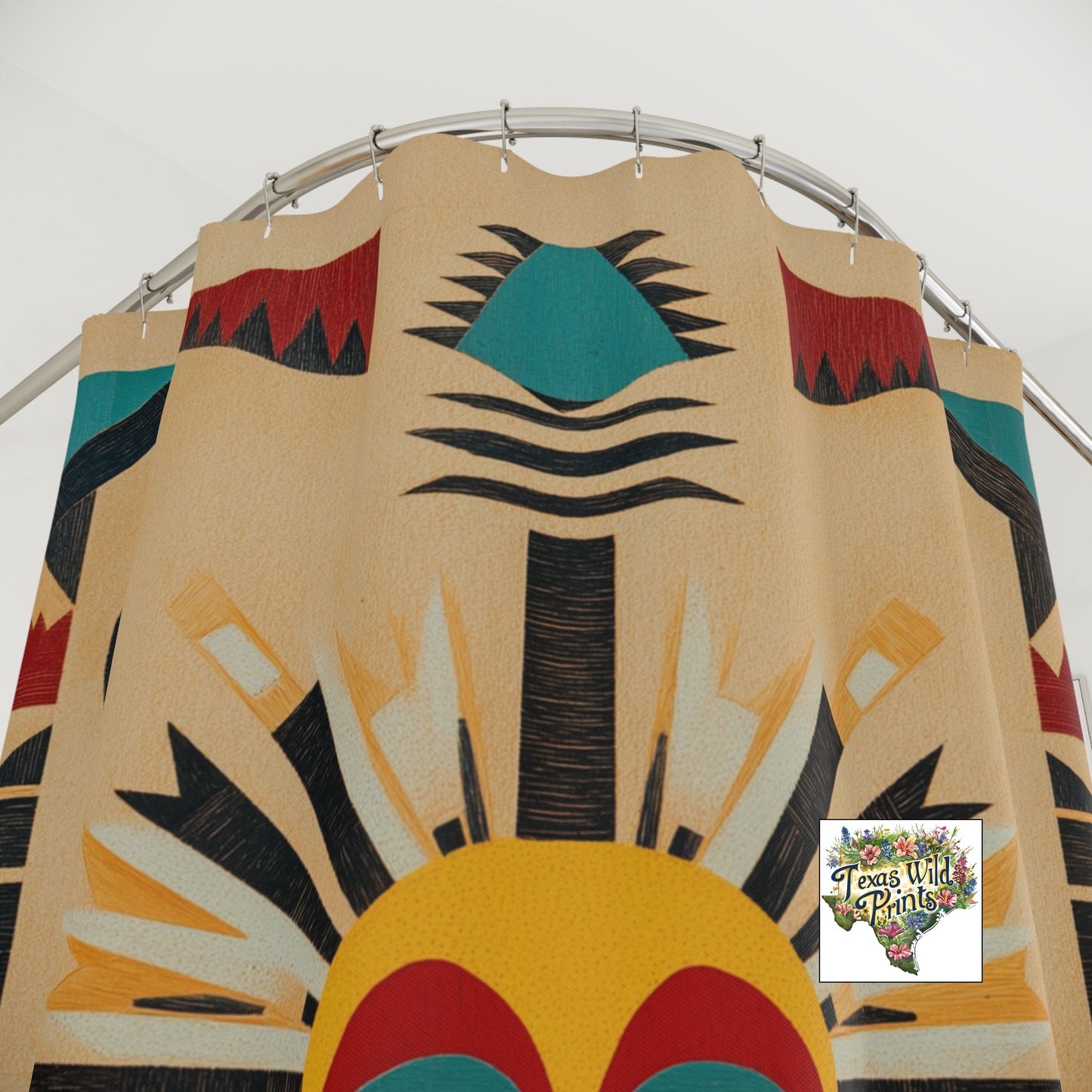 Authentic Southwestern Design Shower Curtain Ledger Paper Art 71x74 Inch Tribal Inspired Bathroom Decor Empowering Gift