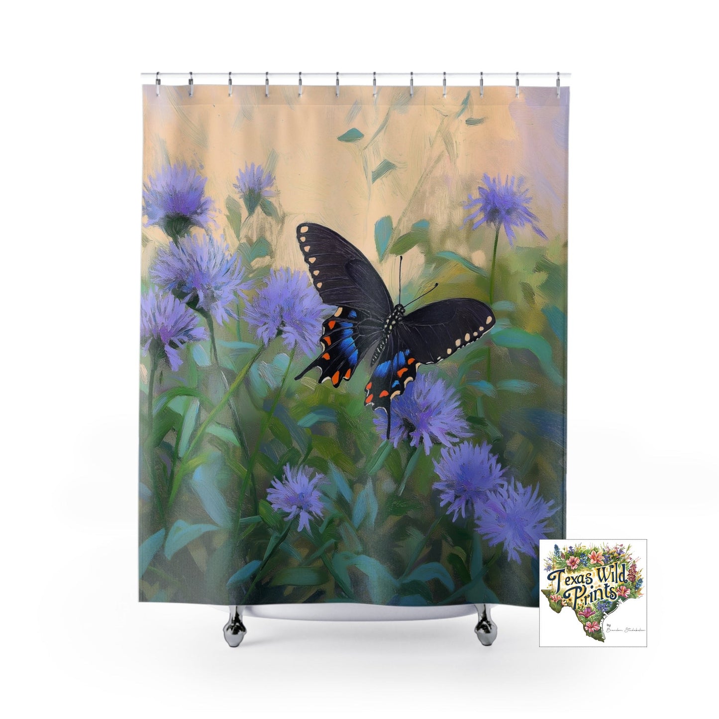 Elegant Pipevine Butterfly Shower Curtain Unique Nature Lover Gift 71x74 Inch Insect Themed Bathroom Decor Artistic Style