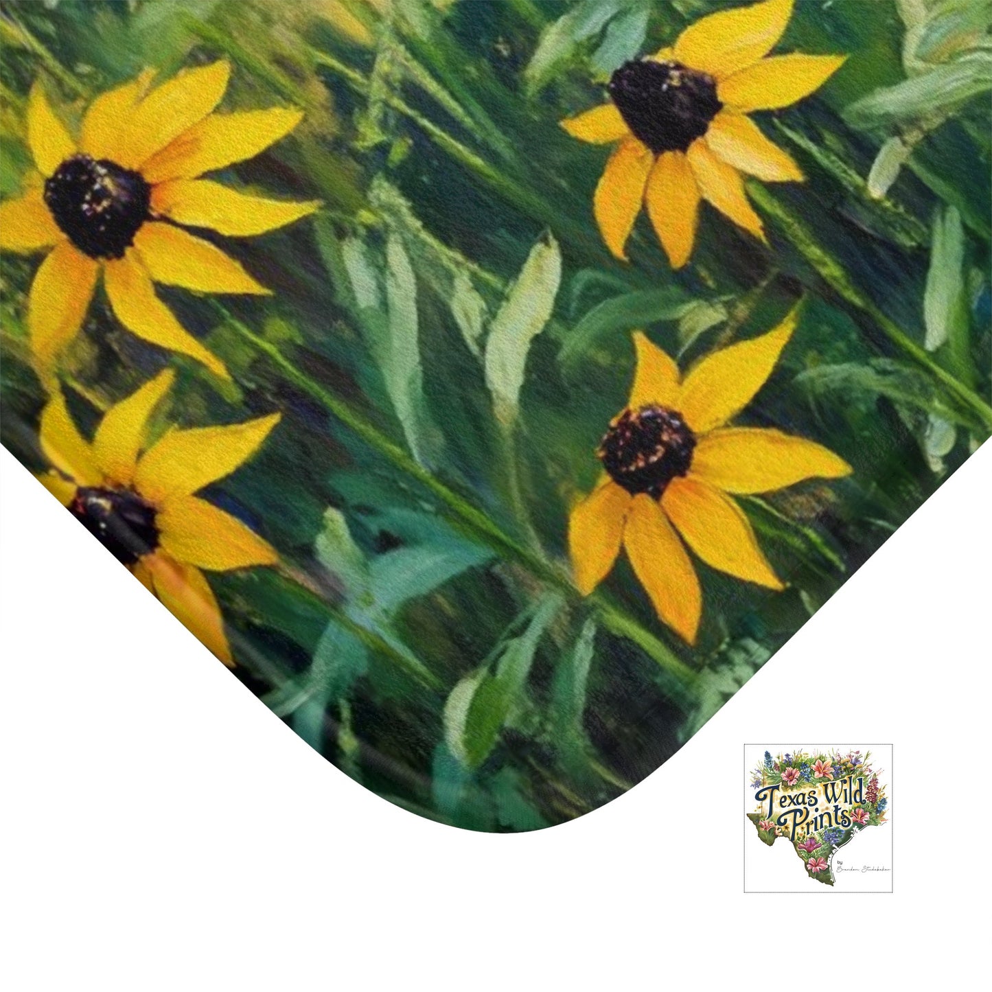 Blooming Black-eye Susan Texas Wildflower Bath Mat Floral Art Print Premium Memory Foam Soft Microfiber Bathroom Decor 24x17 34x21