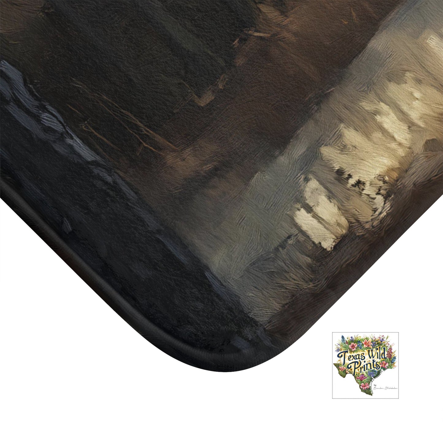 Calm Pond Pinewood Forest Landscape Scene Print Bath Mat Premium Rustic American Interior Design 24x17 34x21
