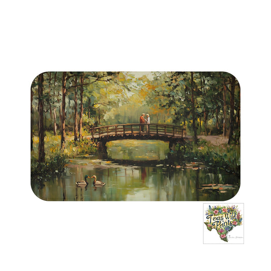 Woodland Love Scene Shower Curtain Love Themed Print 71x74 Inch Cottagecore Home Decor Gifts for Valentine's Day Anniversary Gift