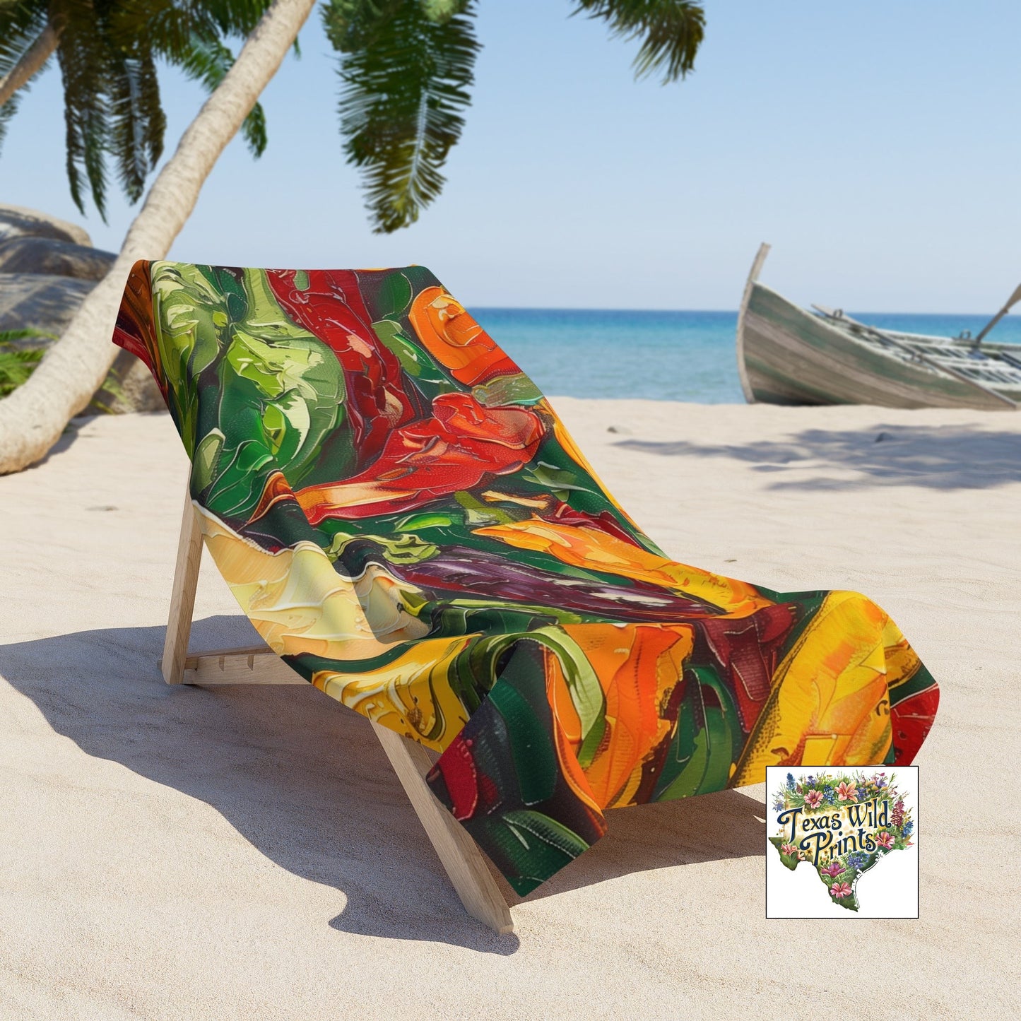 Vibrant Jalapeño Pepper Beach Towel XL Colorful Chili Print Soft Plush Pool Towel Texas Summer Fun