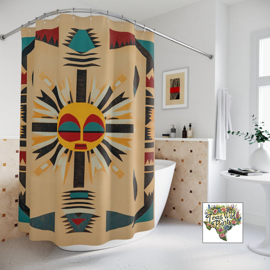 Authentic Southwestern Design Shower Curtain Ledger Paper Art 71x74 Inch Tribal Inspired Bathroom Decor Empowering Gift