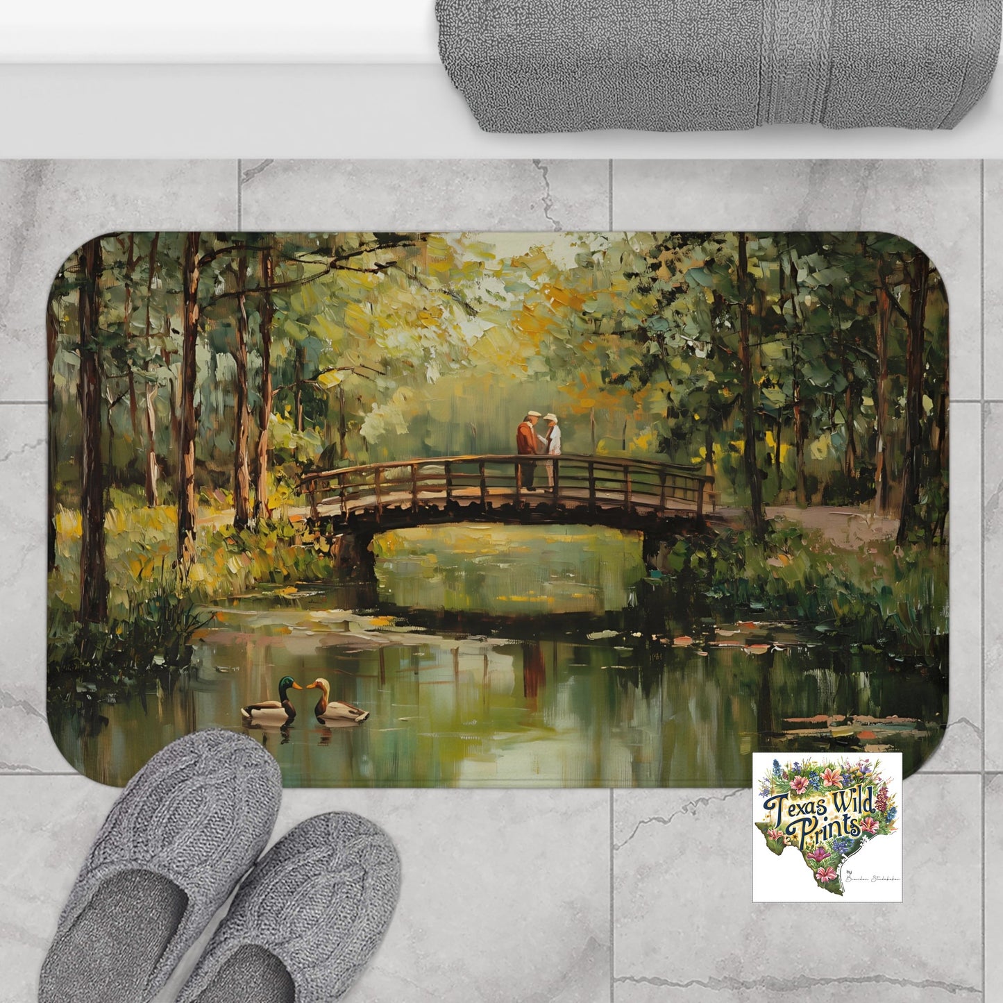 Woodland Love Scene Shower Curtain Love Themed Print 71x74 Inch Cottagecore Home Decor Gifts for Valentine's Day Anniversary Gift