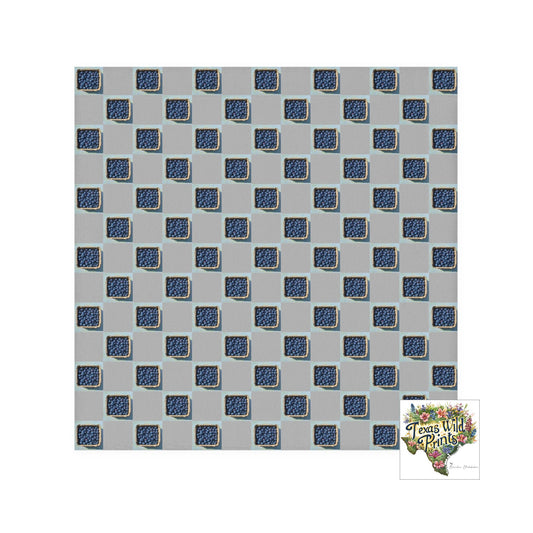 Blueberry Carton Pattern Towel Farmhouse Kitchen Accent 13x13 Inch Face Cloth Unique Food Theme Decor Fun Fruit Print Design Novelty Gift