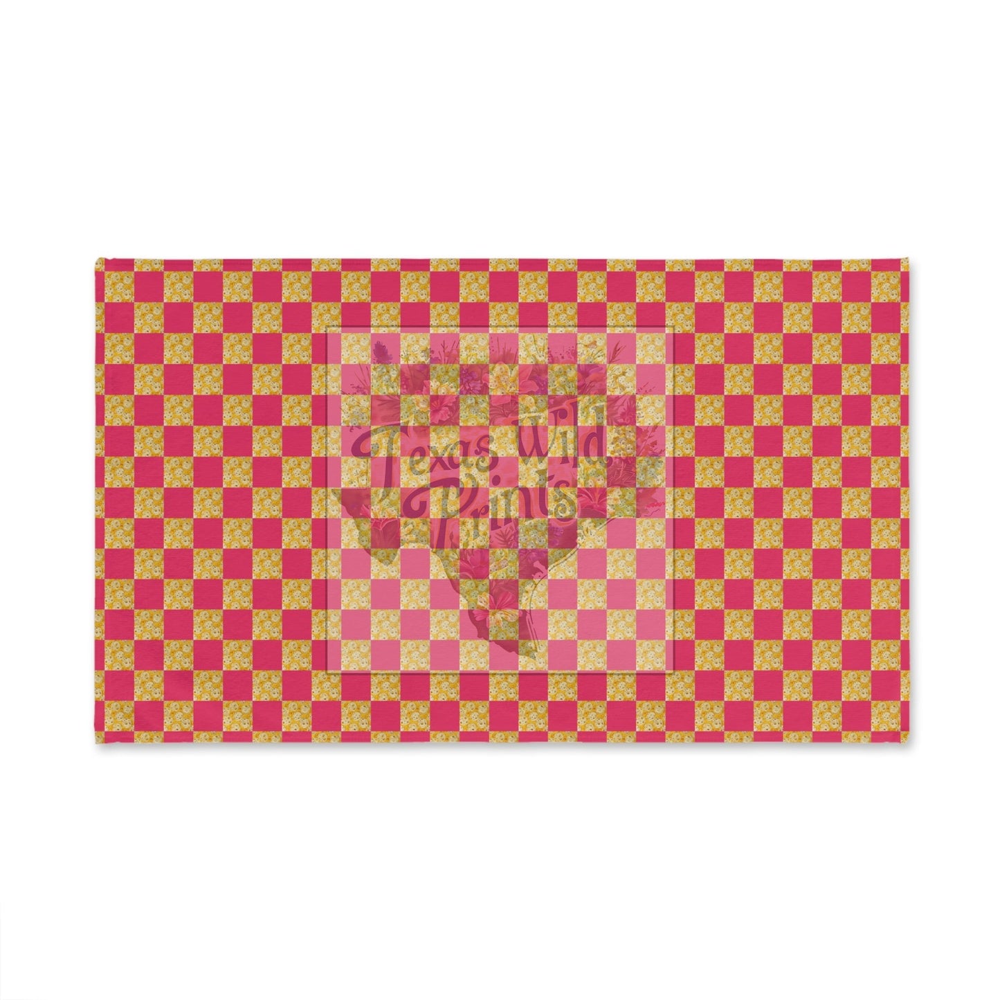Tiny Toasted Tortilla Pattern Print Hand Towel | Gingham | 16”x28” Towel | Premium | Modern, Contemporary