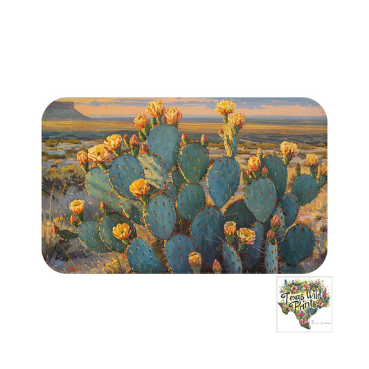 Small Large Prickly Pear Landscape Bath Mat Rustic Western Landscape Decor Farmhouse Bathroom Accent Gifts that Inspire Beauty