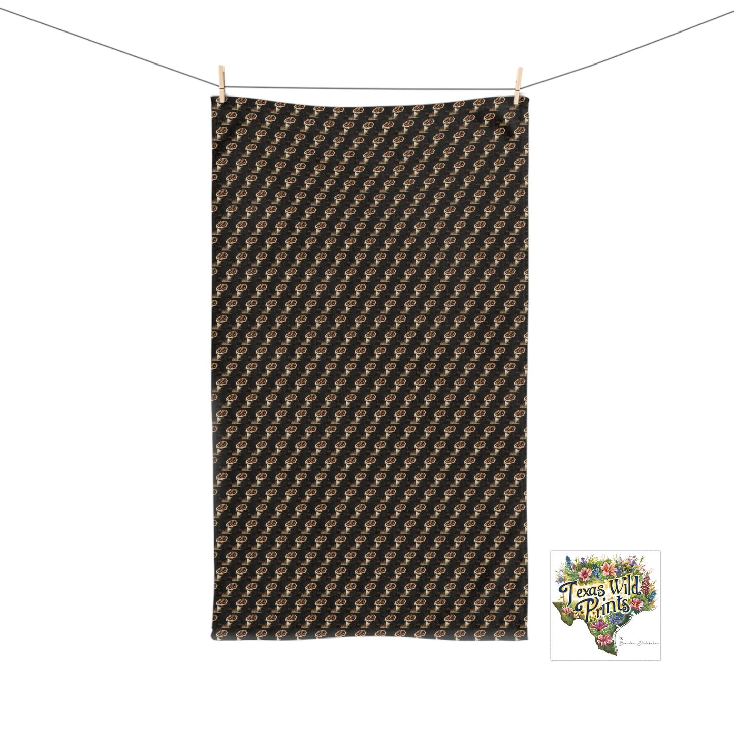 Burlap Pecan Pattern Hand Towel 13x13 Rustic Farmhouse Kitchen Bath Decor Southwestern Style Natural Woven Texture Foodie Gift Unique Nut Design
