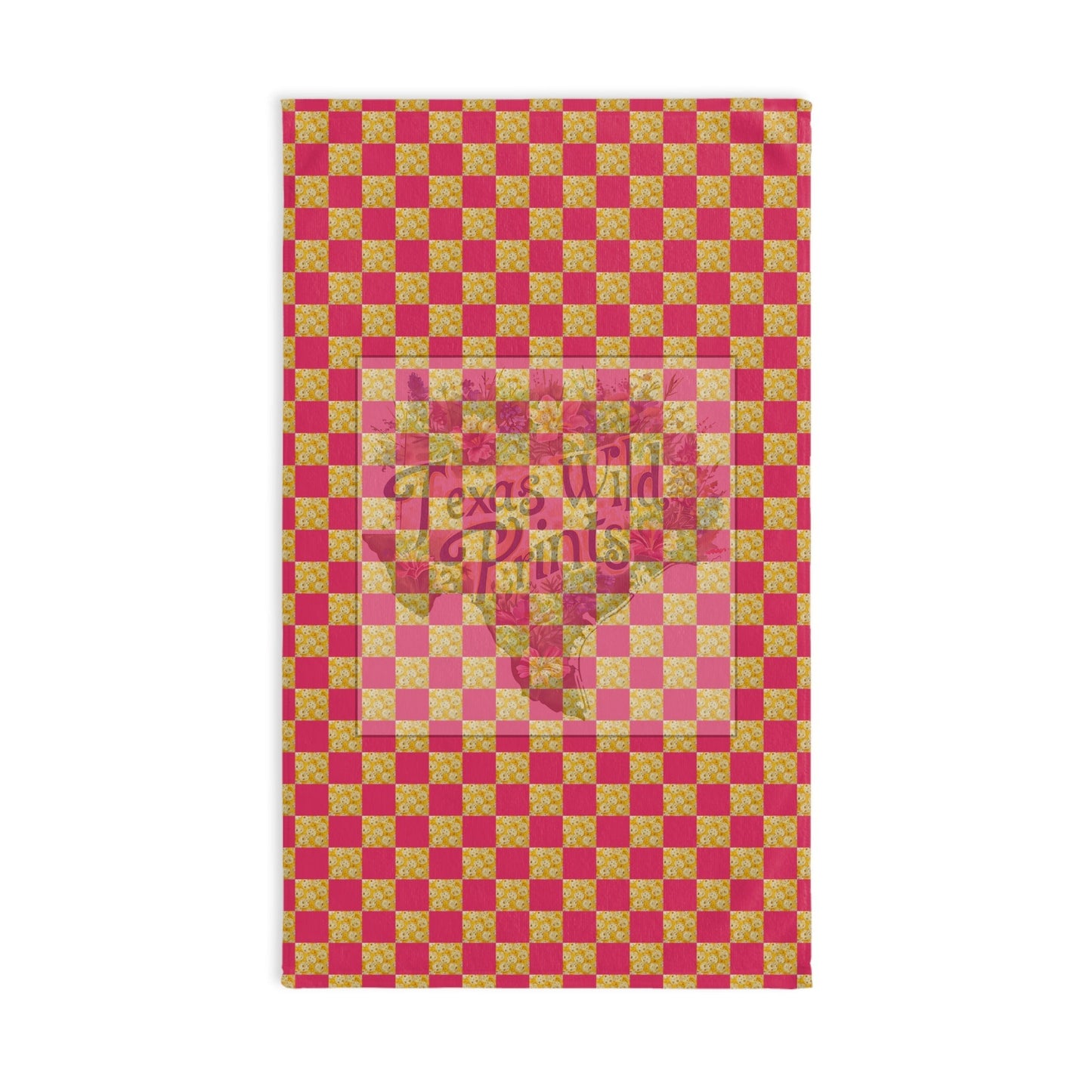 Tiny Toasted Tortilla Pattern Print Hand Towel | Gingham | 16”x28” Towel | Premium | Modern, Contemporary