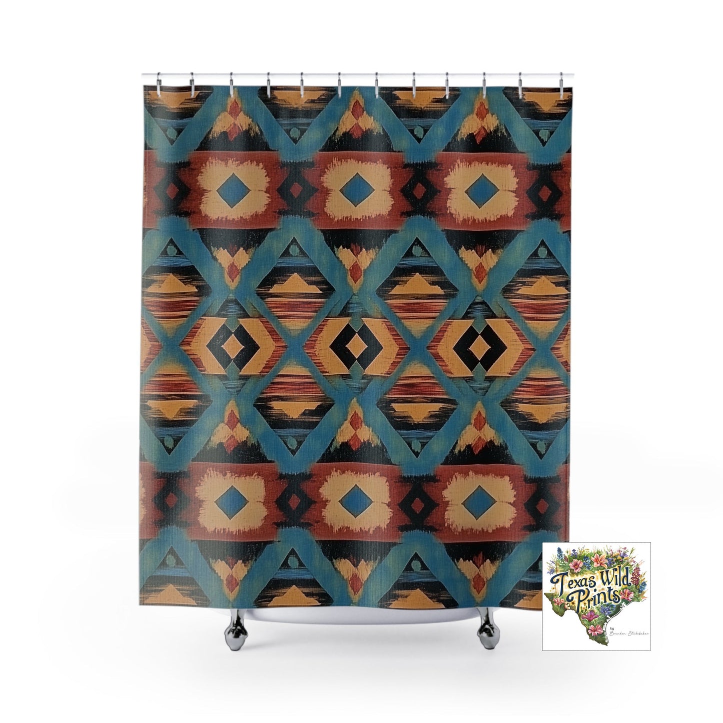 Vibrant Boho Aztec Vibes Shower Curtain Rich Earth Tone Tribal Geometric Print Southwestern Rustic Bath Accent 71x74 Inch Unique Housewarming Gift