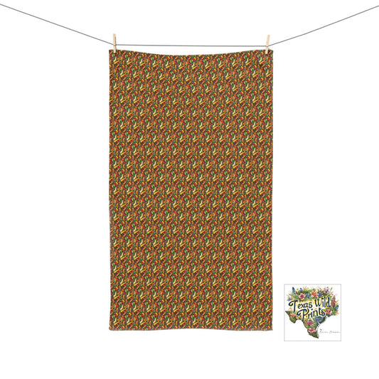 Vibrant Jalapeño Pepper Pattern Guest Towel 16x28 Hand Towel Spicy Food Themed Home Accents Southwestern Great Gift for Cook Unique Kitchen Decor