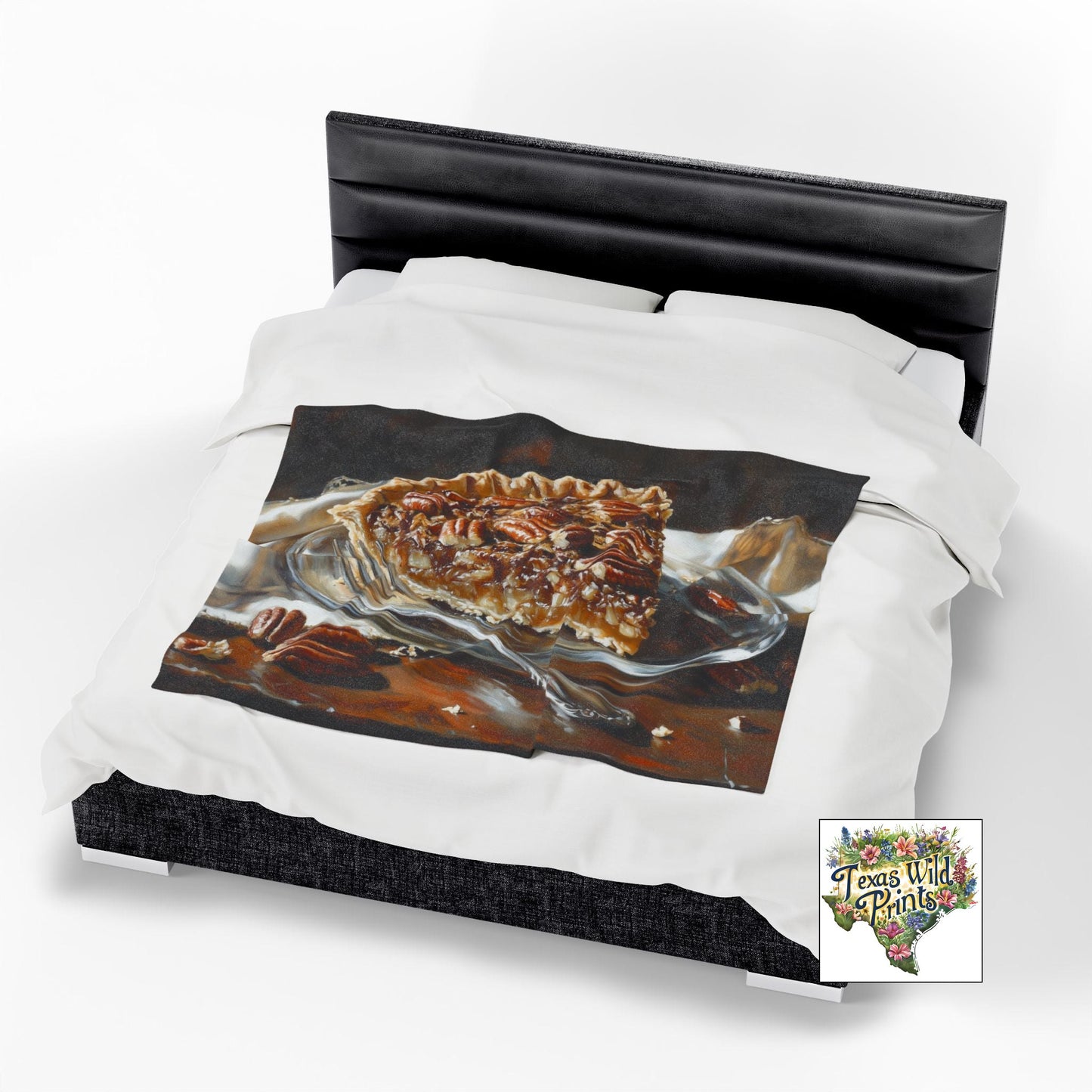 Cozy Pecan Pie Print Throw Blanket Southwest Art Print Plush Decor Gift Small Large Size Rustic Minimalist Holiday Accent