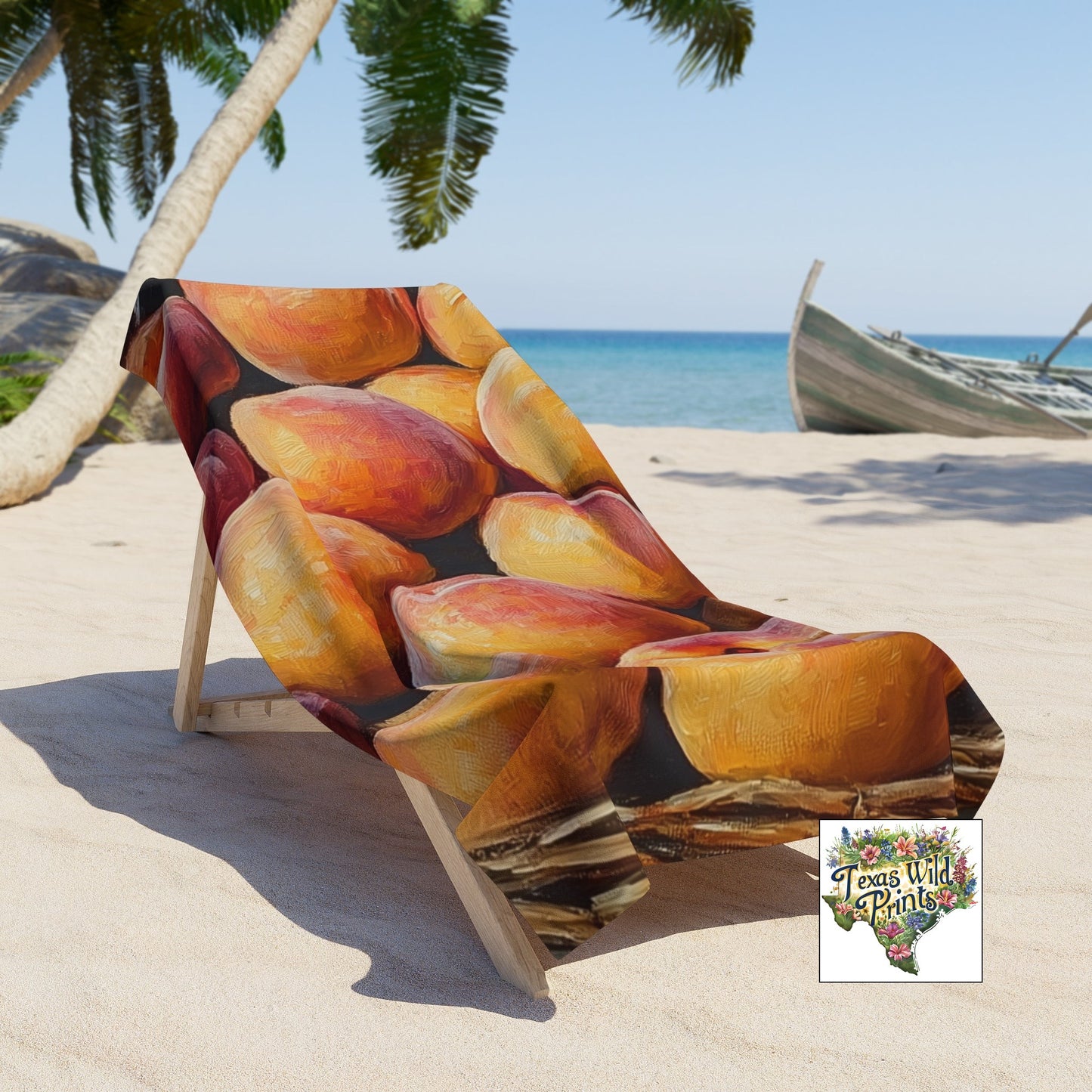 Oversized Peach Beach Towel XL Vibrant Fruit Print Soft Plush Pool Beach Towel Large Summer Towel Gift for Sun Seekers