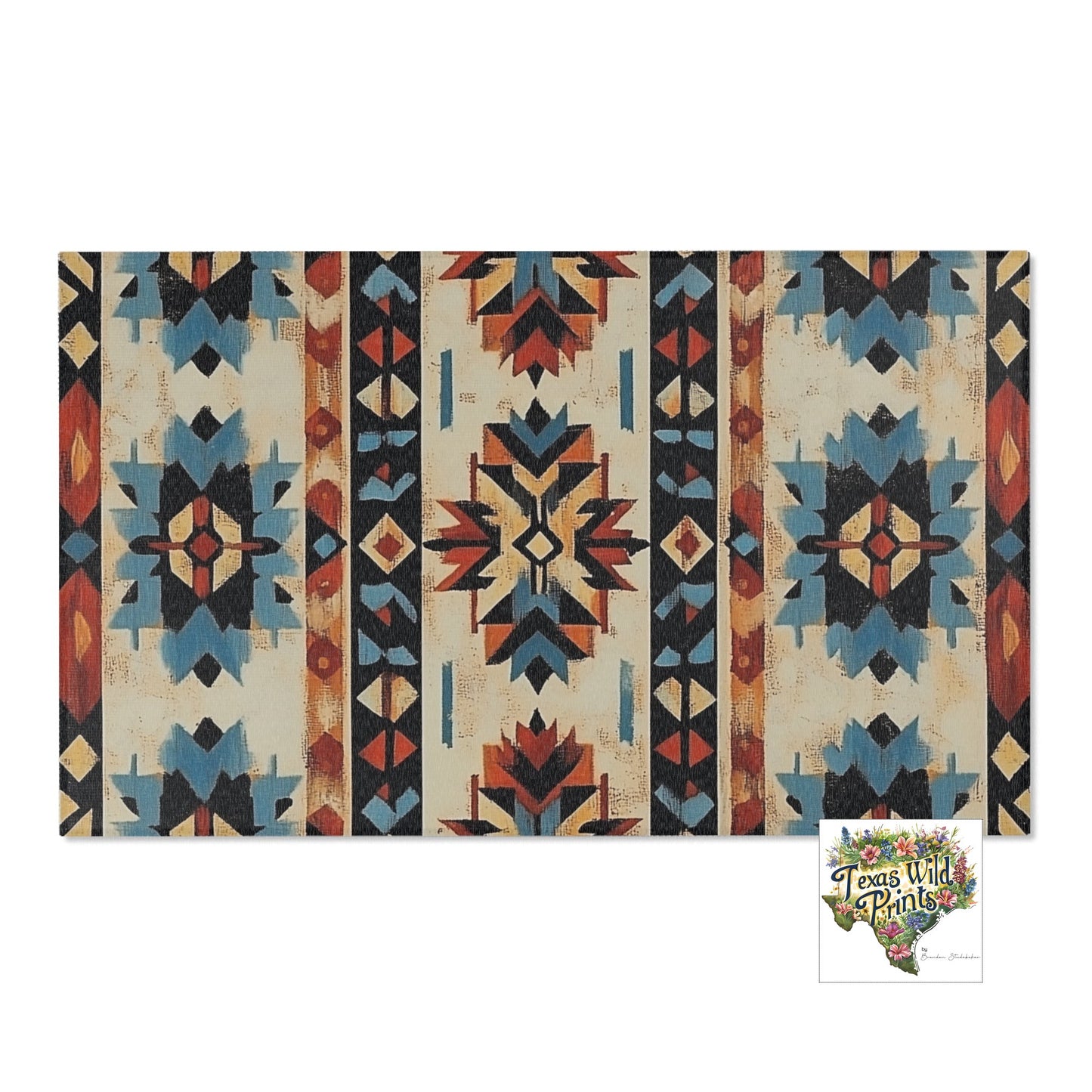 Small Southwestern Geometric Entryway Rug Earth Wisdom Tribal Inspired Pattern Rustic Santa Fe Decor Various Sizes Boho Home Gift