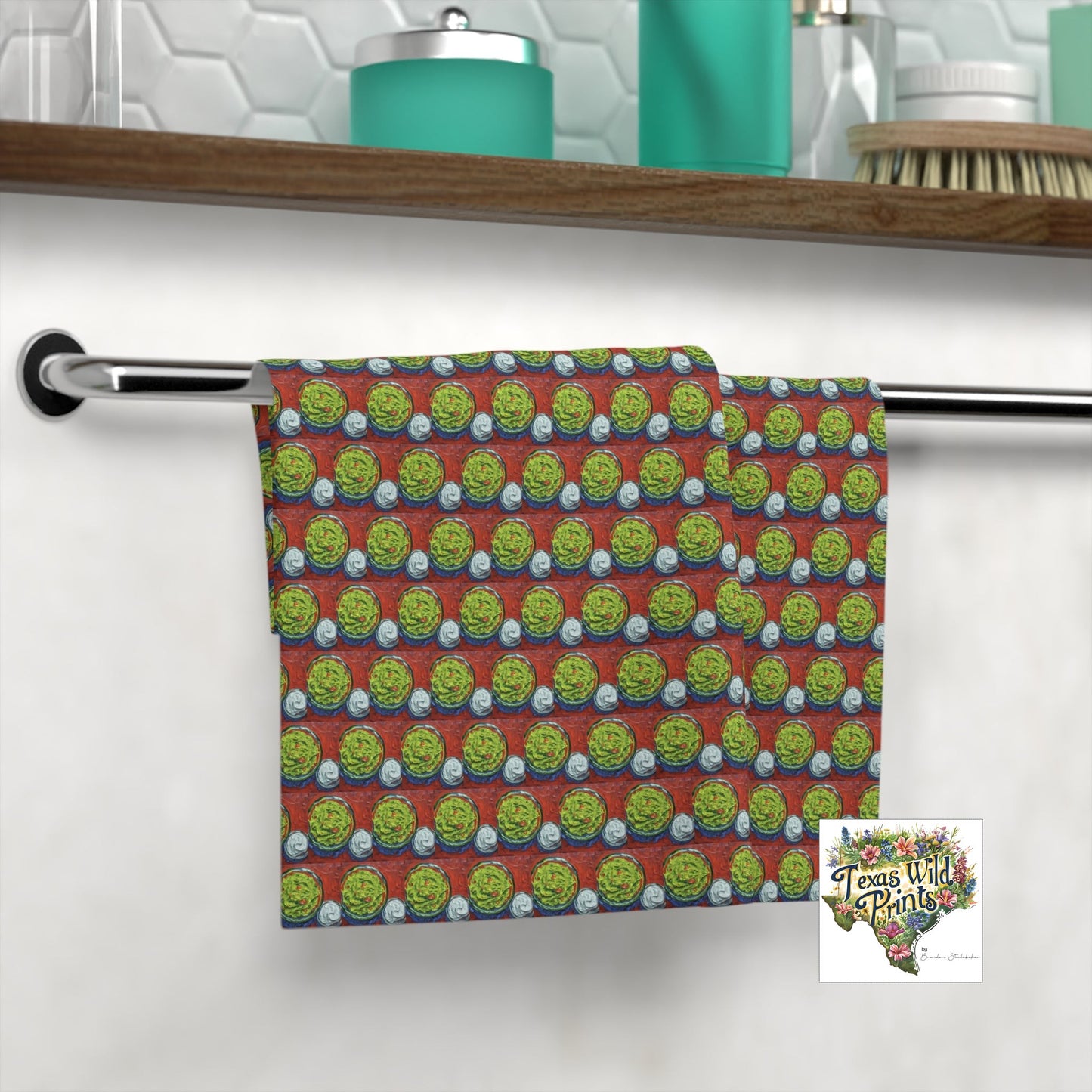 Serviette à tremper Fiesta Guac | Décoration de cuisine | Cadeau culinaire | 13"x13"