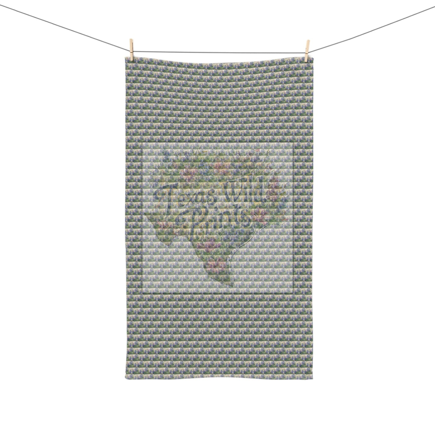 Royal Bluebonnet Bushel Floral Print Hand Towel | Premium | 71”x74” | Texas Wildflowers | Victorian Inspired