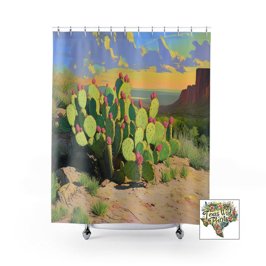 Desert Bloom Shower Curtain Colorful Cactus Design Boho Bathroom Decor 71x74 Inch Southwestern Home Decor Housewarming Gift