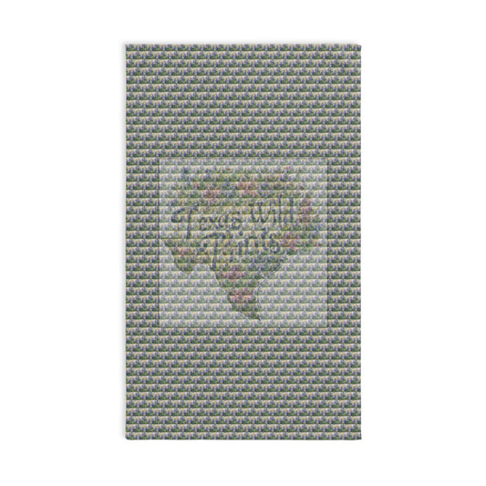 Royal Bluebonnet Bushel Floral Print Hand Towel | Premium | 71”x74” | Texas Wildflowers | Victorian Inspired