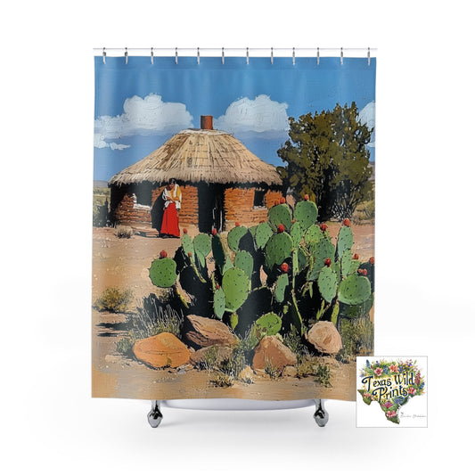Spirit of the Southwest Desert Woman Hogan Landscape Shower Curtain 71x74 Inch Tribal Inspired Art Present for Mom