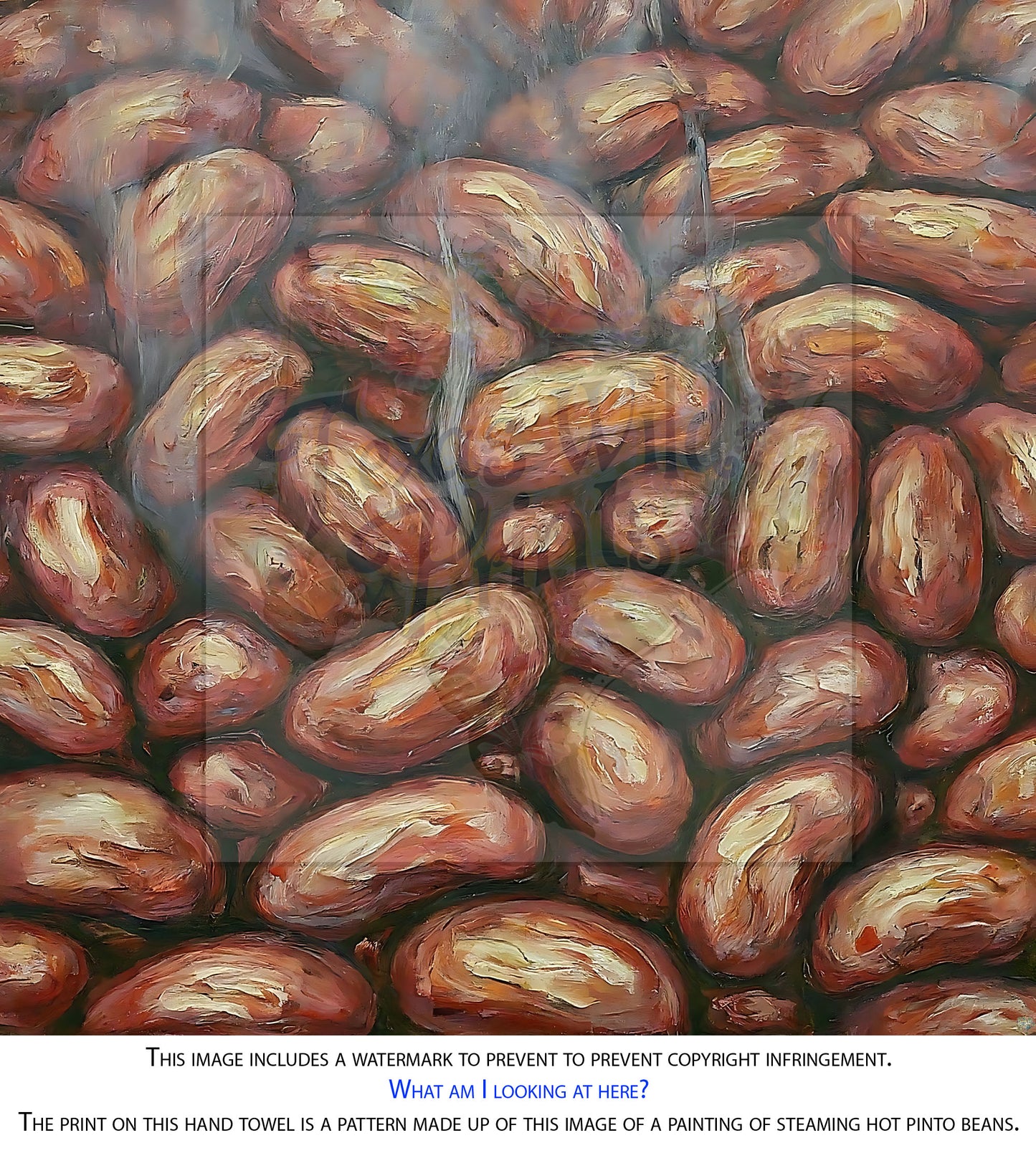 Pinto Beans Pattern Print Hand Towel | Premium | 16”x28” Guest Towel | Best Foodie Gift | Unique Southwestern Home Decor