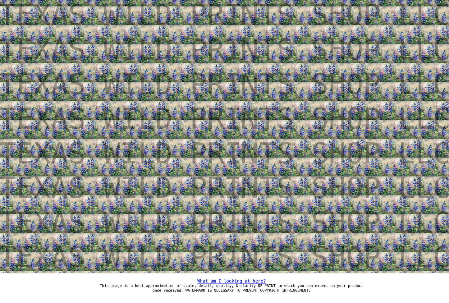 Victorian Inspired Bluebonnet Bushel Pattern Print Face Cloth | Premium | 13”x13” Towel | Texas Wildflowers