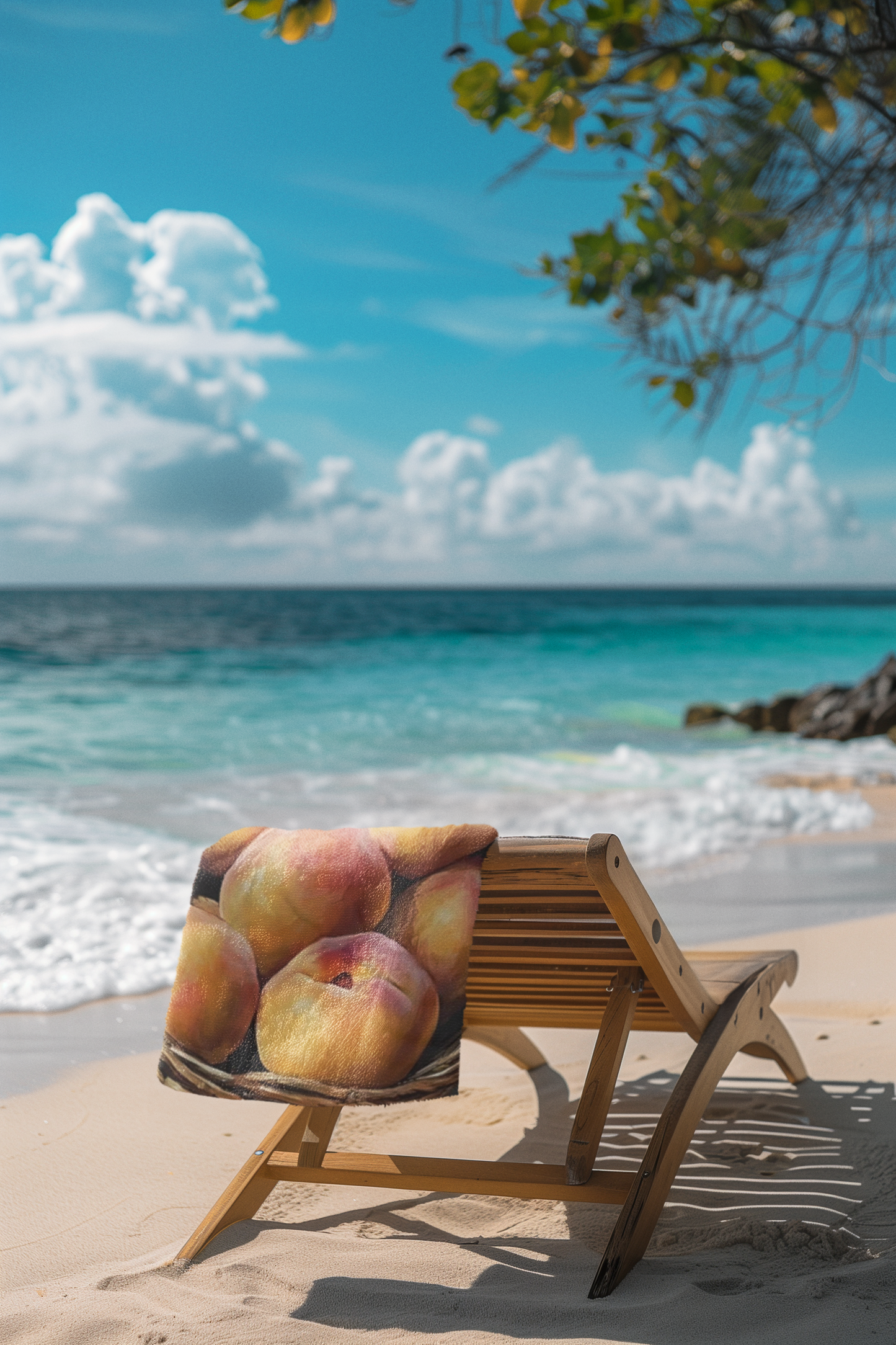 Oversized Peach Beach Towel XL Vibrant Fruit Print Soft Plush Pool Beach Towel Large Summer Towel Gift for Sun Seekers
