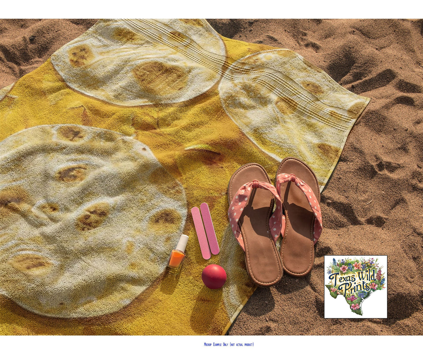 XL Flour Tortilla Print Beach Towel Funny Taco Lover Summer Present Quirky Gift Him Her Pool Party Host 71x74 Inch