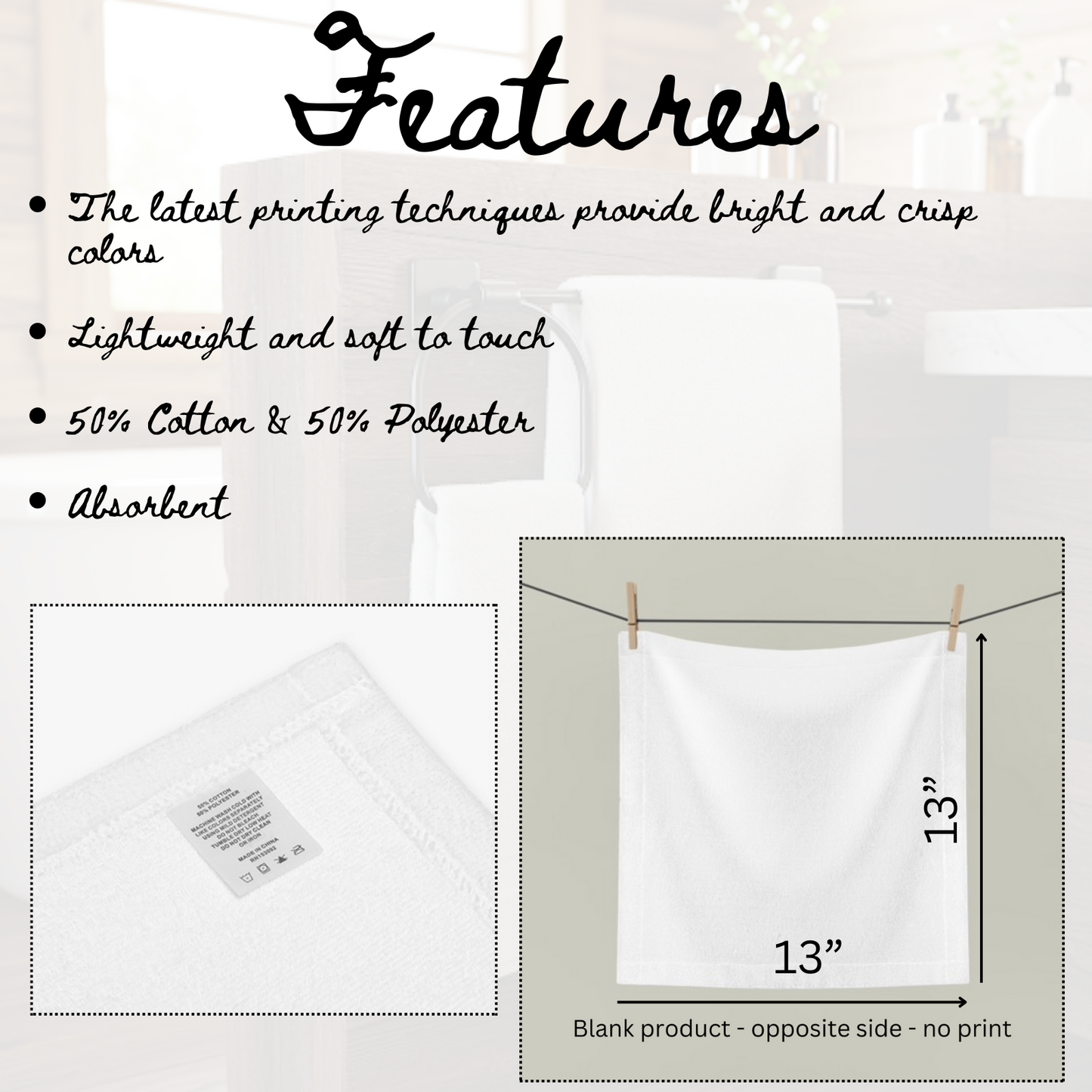 Blueberry Carton Pattern Towel Farmhouse Kitchen Accent 13x13 Inch Face Cloth Unique Food Theme Decor Fun Fruit Print Design Novelty Gift
