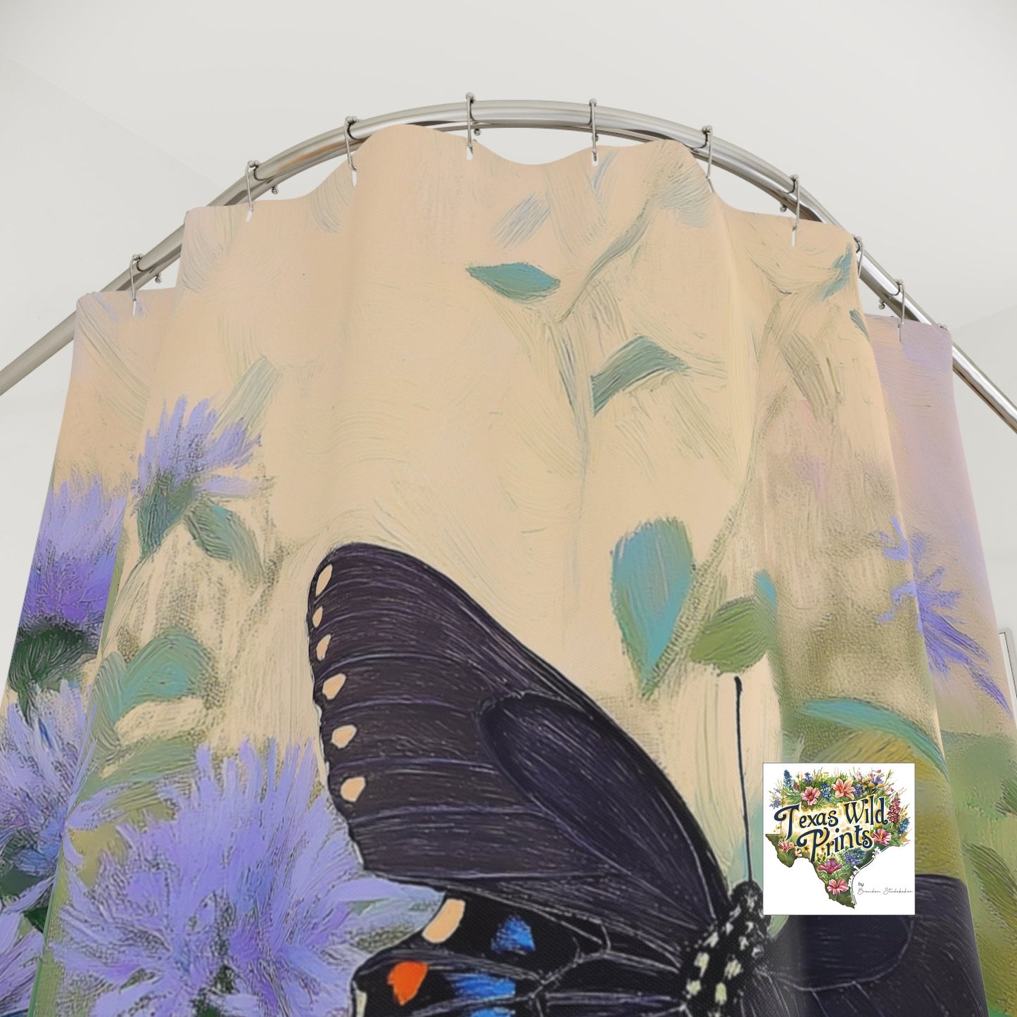 Elegant Pipevine Butterfly Shower Curtain Unique Nature Lover Gift 71x74 Inch Insect Themed Bathroom Decor Artistic Style