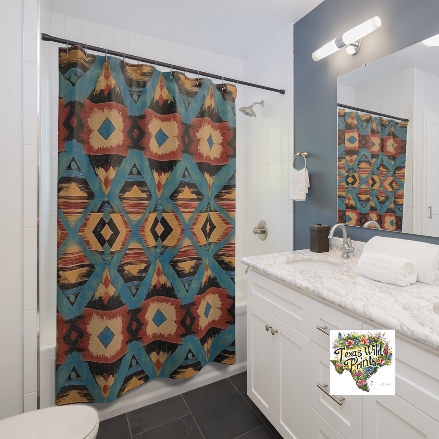 Vibrant Boho Aztec Vibes Shower Curtain Rich Earth Tone Tribal Geometric Print Southwestern Rustic Bath Accent 71x74 Inch Unique Housewarming Gift