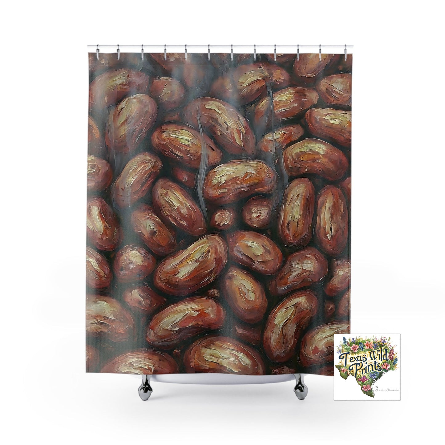 Hot Pinto Beans Shower Curtain Tex Mex Foodie Gift 71x74 Inch Southwest Home Decor Toilet Humor Decor Unique Housewarming Funny Bold Print