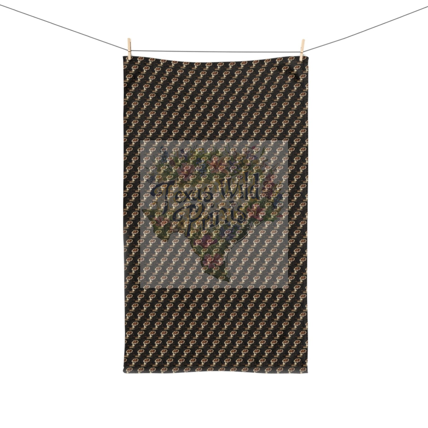 Pecans in Burlap Sack Pattern Print Hand Towel | Premium | 16”x28” Towel | Gift for Modern Art Lovers