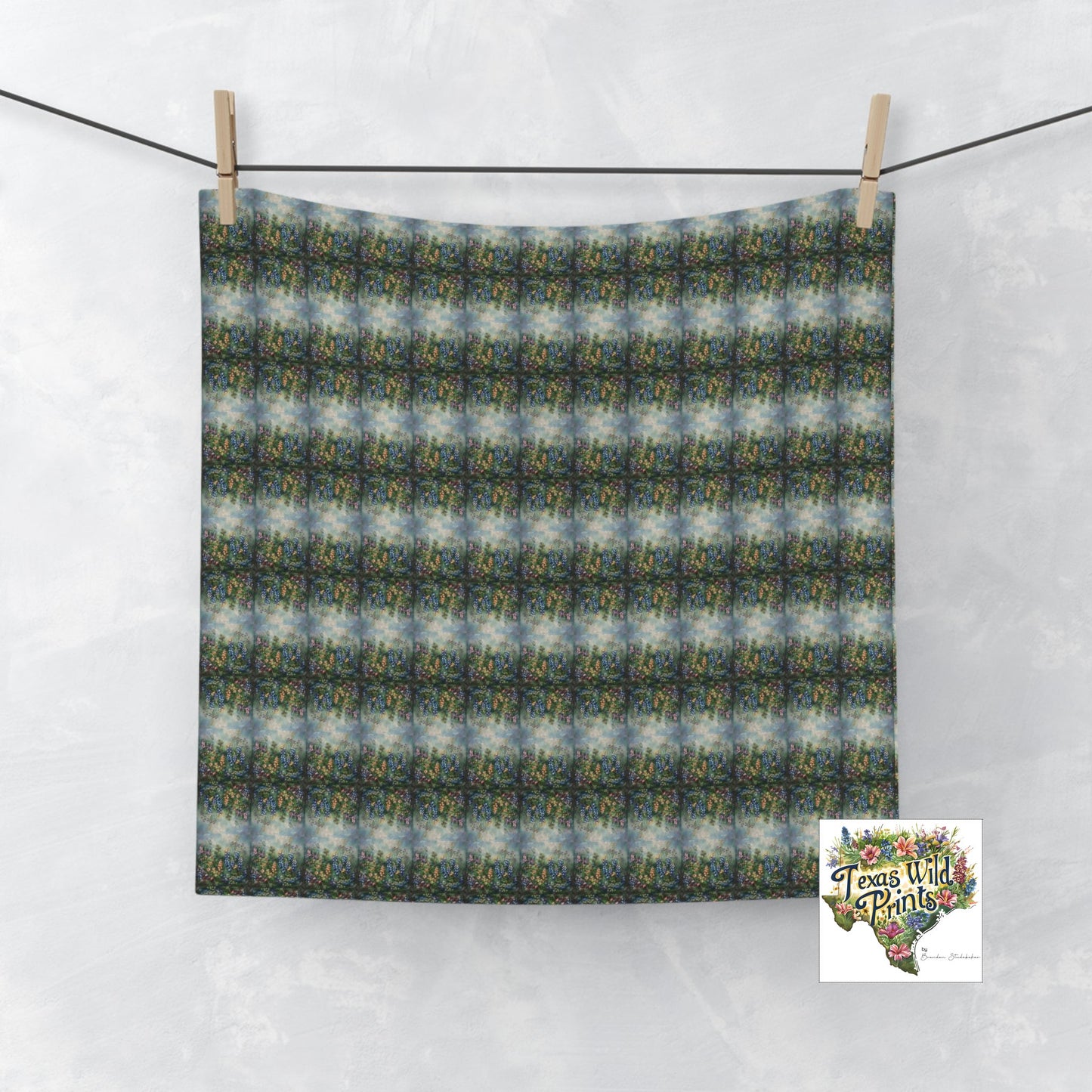 Wildflower Meadow Towel Floral Washcloth 13x13 Inch Cottagecore Farmhouse Bath Decor Rustic Flower Print Rabbit Lovers Gift Spring Home
