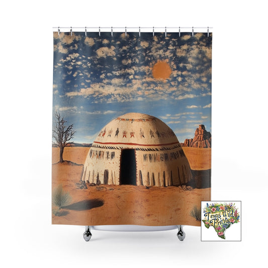 Southwestern Dome Hogan Home Art Landscape Scene 71x74 Inch Tribal Inspired Design Meaningful Spiritual Gift Rustic Home Decor